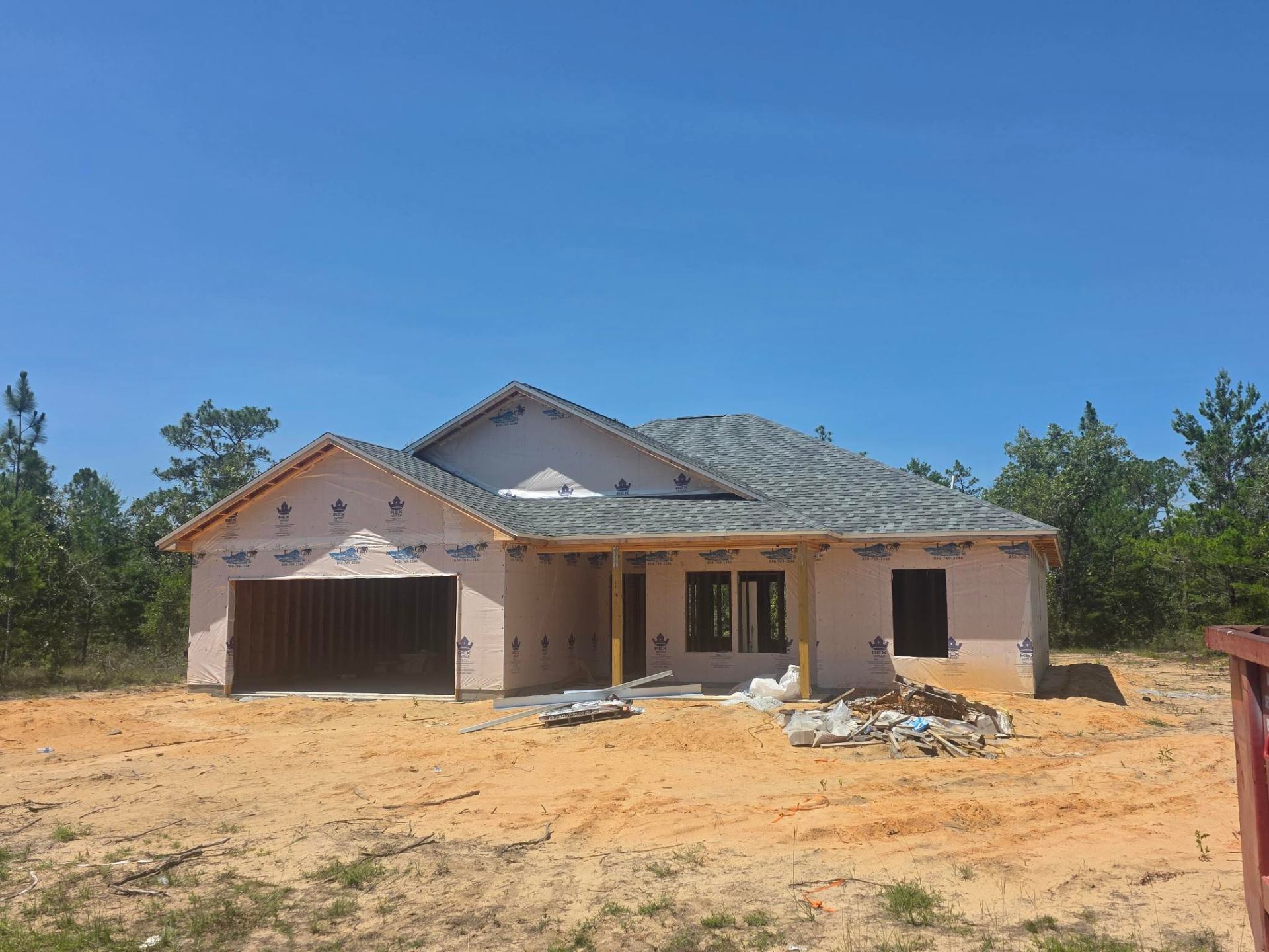 Roof installation — side view